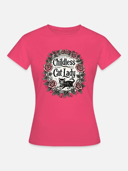 Kinderlose Katzendame - Frauen T-Shirt - Azalea