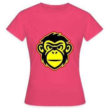 Tête de Singe - T-shirt Femme - rose azalée - Devant - AI Model Female 172 dark (172cm)