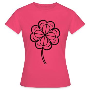 Symbole du trèfle - T-shirt Femme - rose azalée - Devant - AI Model Female 172 dark (172cm)