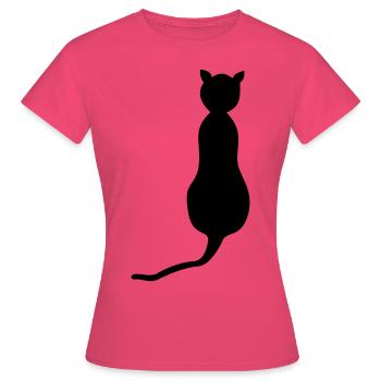 Cat from behind - Women's T-Shirt - azalea - Front - AI Model Female 172 dark (172cm)