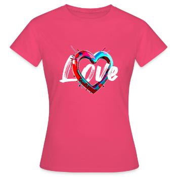 Love Heart - Women's T-Shirt - azalea - Front - AI Model Female 172 dark (172cm)