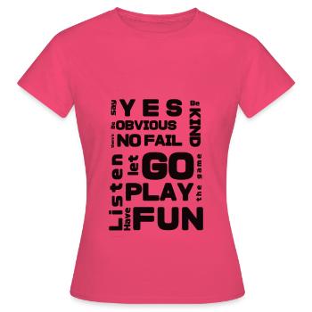 improv rules (Black) - Women's T-Shirt - azalea - Front - AI Model Female 172 dark (172cm)