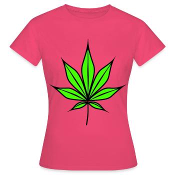 Hanfblatt Weed Hanf Symbol - Frauen T-Shirt - Azalea - Vorne - AI Model Female 172 dark (172cm)