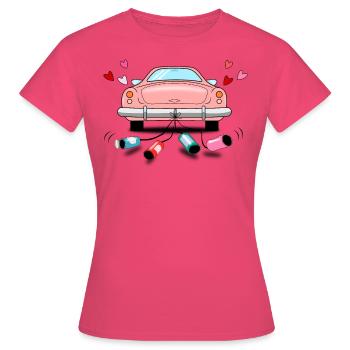 Mariage Voiture Rose Mariage - T-shirt Femme - rose azalée - Devant - AI Model Female 172 dark (172cm)