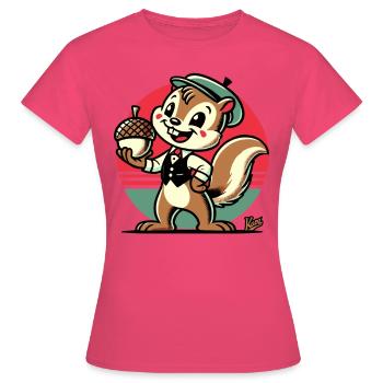 Eichhörnchen mit Haselnuss - Frauen T-Shirt - Azalea - Vorne - AI Model Female 172 dark (172cm)