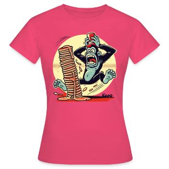 Singe crêpe – le chaos avec du sirop - T-shirt Femme - rose azalée - Devant - AI Model Female 172 dark (172cm)