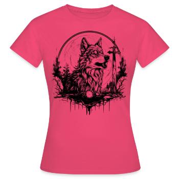 Wolf Tattoo Design - Frauen T-Shirt - Azalea - Vorne - AI Model Female 172 dark (172cm)