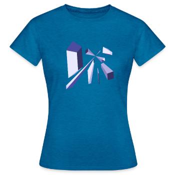crazy print - Frauen T-Shirt - Antikblaues Saphir meliert - Vorne - AI Model Female 172 dark (172cm)