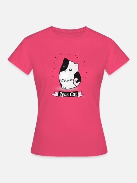Katze niedlich kitty love girl illustration pink g - Frauen T-Shirt - Azalea