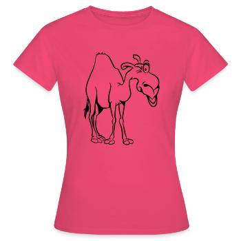 chameau - T-shirt Femme - rose azalée - Devant - AI Model Female 172 dark (172cm)