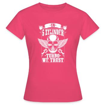 5 cylindres cinq cylindres 2.5TFSI Turbo - T-shirt Femme - rose azalée - Devant - AI Model Female 172 dark (172cm)