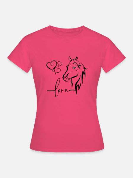 Pferd Herzen Liebe - Frauen T-Shirt - Azalea