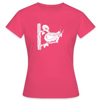 File d’attente du café café - T-shirt Femme - rose azalée - Devant - AI Model Female 172 dark (172cm)