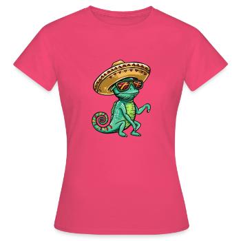 Chameleon Lustig Sombrero - Frauen T-Shirt - Azalea - Vorne - AI Model Female 172 dark (172cm)