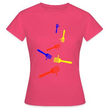 Symbole spaghetti - T-shirt Femme - rose azalée - Devant - AI Model Female 172 dark (172cm)