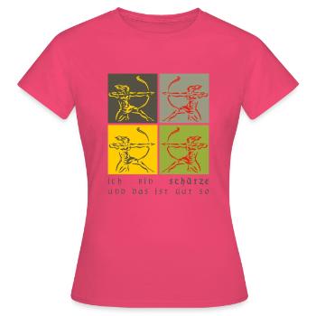 Schütze - Frauen T-Shirt - Azalea - Vorne - AI Model Female 172 dark (172cm)