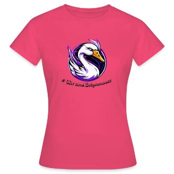 cygne Schwanau 2 - T-shirt Femme - rose azalée - Devant - AI Model Female 172 dark (172cm)