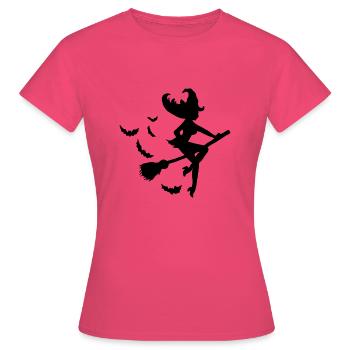 Balai de sorcière - T-shirt Femme - rose azalée - Devant - AI Model Female 172 dark (172cm)