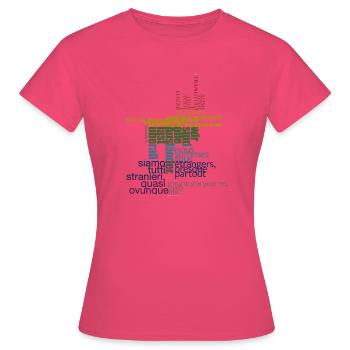 Aussage: „Wir sind alle Ausländer, fast überall!“ - Frauen T-Shirt - Azalea - Vorne - AI Model Female 172 dark (172cm)
