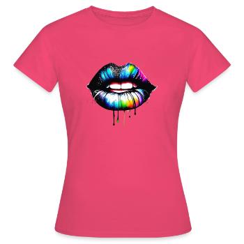 lips colorful - Women's T-Shirt - azalea - Front - AI Model Female 172 dark (172cm)