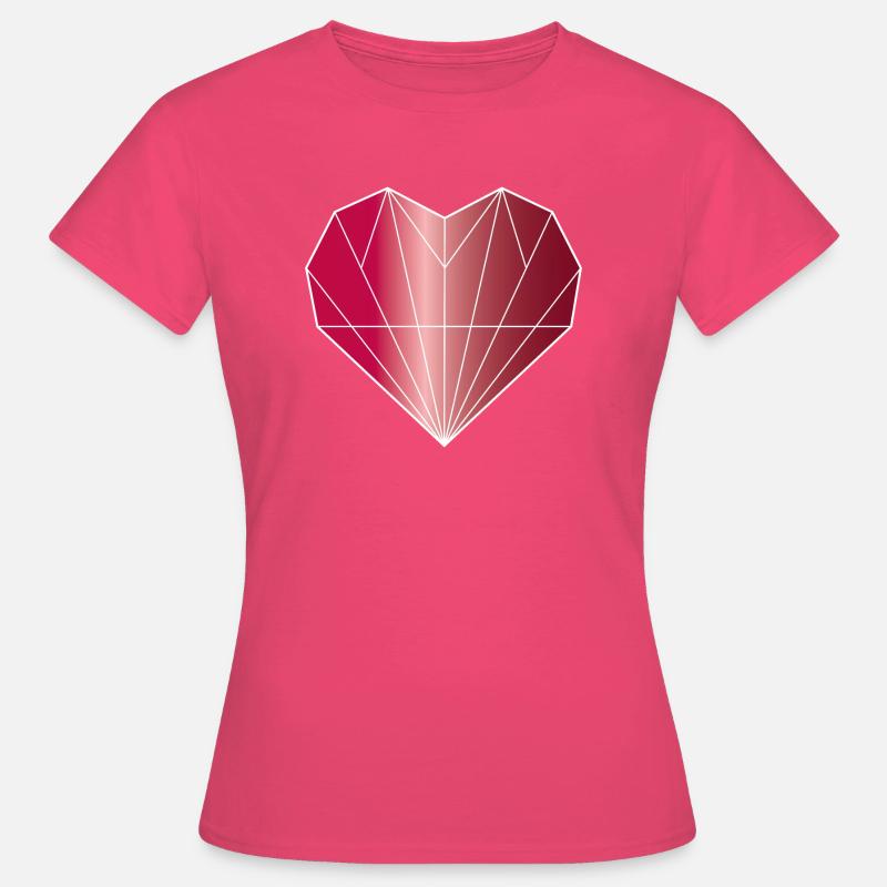 Heart Diamond Ruby Red - Women's T-Shirt - azalea