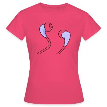 Musique Noir earsphones - T-shirt Femme - rose azalée - Devant - AI Model Female 172 dark (172cm)