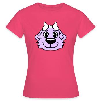Dog Face Girl Cute Bow Female Woman - Women's T-Shirt - azalea - Front - AI Model Female 172 dark (172cm)