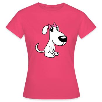 Dog Sitting Little Pretty Lady Bow Female - Women's T-Shirt - azalea - Front - AI Model Female 172 dark (172cm)