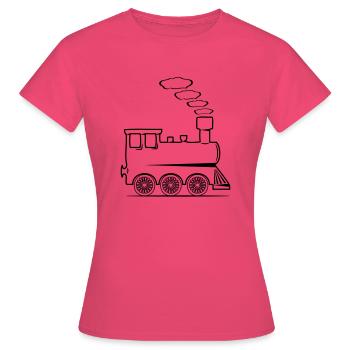 dampflok eisenbahn lok spielzeug - Frauen T-Shirt - Azalea - Vorne - AI Model Female 172 dark (172cm)