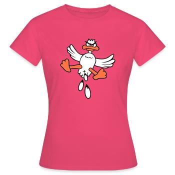 Canard oiseau volant excréments Attaque d’en haut Attaque Fun - T-shirt Femme - rose azalée - Devant - AI Model Female 172 dark (172cm)