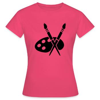kuenstler_t1 - Frauen T-Shirt - Azalea - Vorne - AI Model Female 172 dark (172cm)