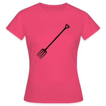 Silhouette Mistgabel Heugabel - Frauen T-Shirt - Azalea - Vorne - AI Model Female 172 dark (172cm)