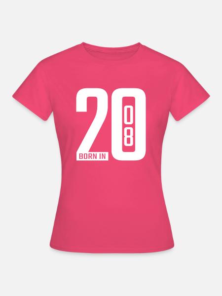 Born in 2008 white - Frauen T-Shirt - Azalea