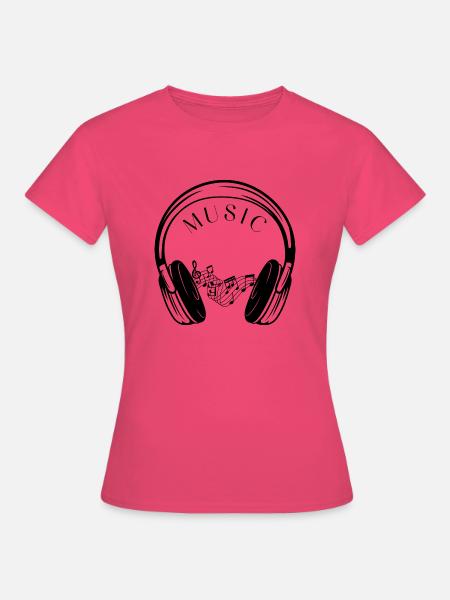 Kopfhörer und Musiknoten. - Frauen T-Shirt - Azalea