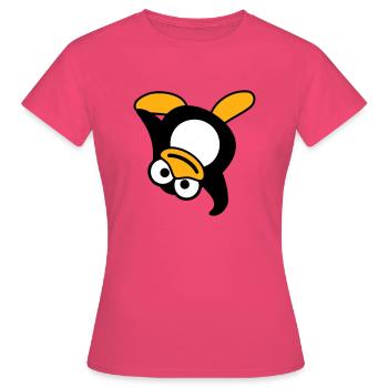 Pingouin Breakdance Danse Poirier Fête DJ Musique - T-shirt Femme - rose azalée - Devant - AI Model Female 172 dark (172cm)
