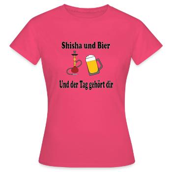 Shisha und Bier und der Tag gehört dir - Frauen T-Shirt - Azalea - Vorne - AI Model Female 172 dark (172cm)