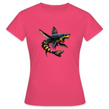 Requin guêpe - T-shirt Femme - rose azalée - Devant - AI Model Female 172 dark (172cm)