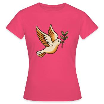 Colombe de la Paix - T-shirt Femme - rose azalée - Devant - AI Model Female 172 dark (172cm)
