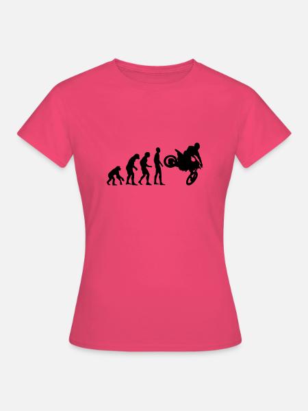 Human Evolution Motocross - Frauen T-Shirt - Azalea