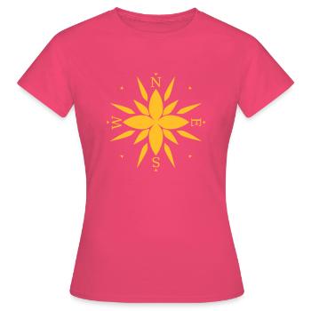 Boussole avec directions. - T-shirt Femme - rose azalée - Devant - AI Model Female 172 dark (172cm)