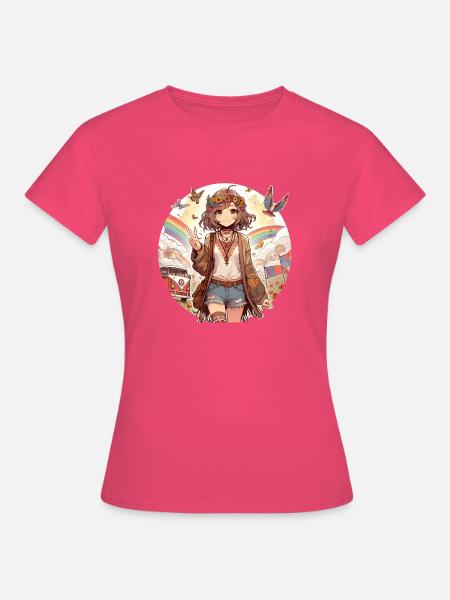 Manga Hippy Girl - Frauen T-Shirt - Azalea