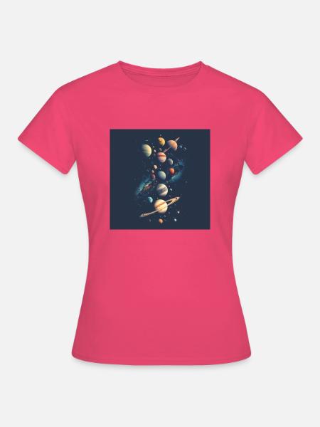 Space Planets - Frauen T-Shirt - Azalea