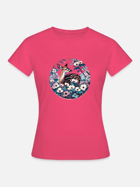 Rehkitz im Hartriegel - Frauen T-Shirt - Azalea