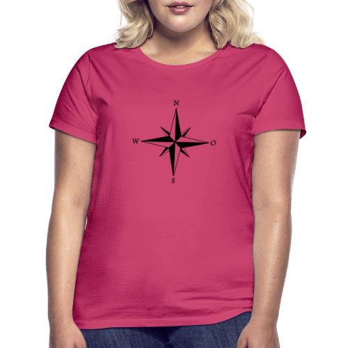 Kompas sort - Dame-T-shirt