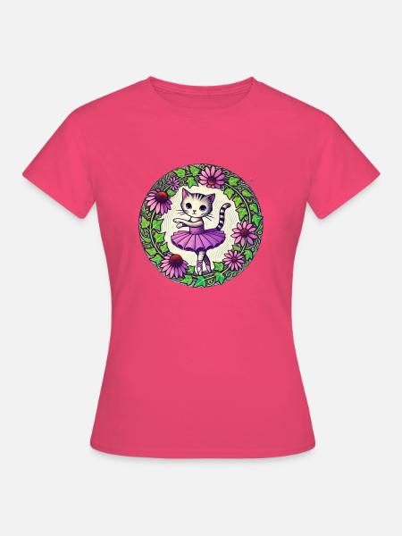 Ballerina Kitty - Frauen T-Shirt - Azalea