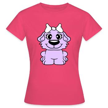 Dog Girl Cute Bow Female Woman Girl - Women's T-Shirt - azalea - Front - AI Model Female 172 dark (172cm)