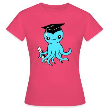 Octopus High School Graduation Passed College - Women's T-Shirt - azalea - Front - AI Model Female 172 dark (172cm)