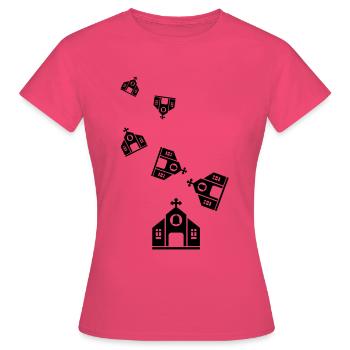Foi de l’Église - T-shirt Femme - rose azalée - Devant - AI Model Female 172 dark (172cm)