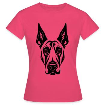 Tête de chien Doberman - T-shirt Femme - rose azalée - Devant - AI Model Female 172 dark (172cm)