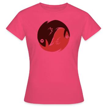 Ying Yang - Pisces red - Women's T-Shirt - azalea - Front - AI Model Female 172 dark (172cm)